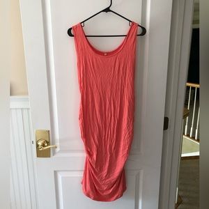 Pink strapless maternity